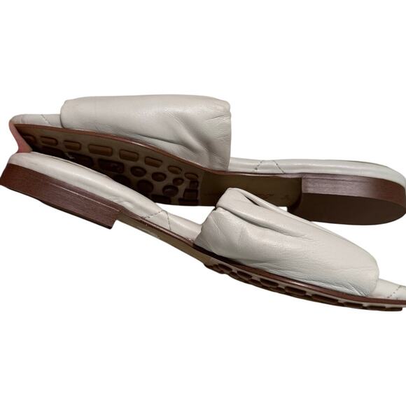 SAM EDELMAN New Briar Pleated White Leather Upper Slide Slide Size 5.5 - Picture 6 of 9